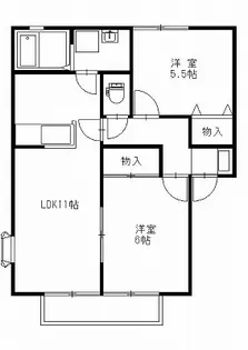 パナコート宇都宮東B【1階】の間取り
