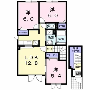 クラ-ル・プレイスI【2階】の間取り