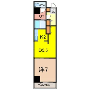 ノルテ1条通弐番館【2階】の間取り