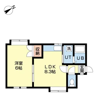 シングルステージ宮の森【3階】の間取り