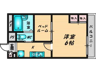 レオパレスみくりや【1階】の間取り