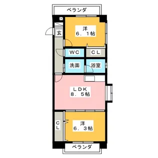 栄和ハイツII【3階】の間取り