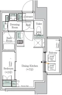 ONE ROOF RESIDENCE NISHINIPPORI【8階】の間取り
