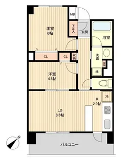 グラディート町田【7階】の間取り