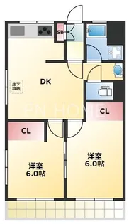 夕陽ヶ丘コーポ【3階】の間取り