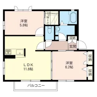 クレール雅【2階】の間取り