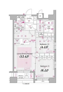 ガーラ・プレシャス東麻布【8階】の間取り