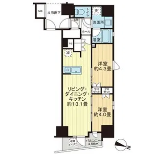 ネベル仙台一番町recent【2階】の間取り