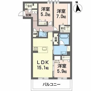 シエル【1階】の間取り