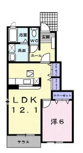 フローリア漣6号館【1階】の間取り