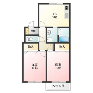 香美愛日ハイツ【2階】の間取り