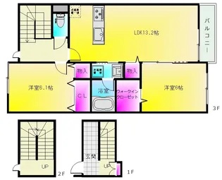ドミソレイユIII【3階】の間取り