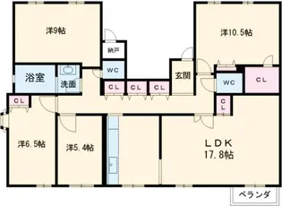 グランドコートA棟【5階】の間取り