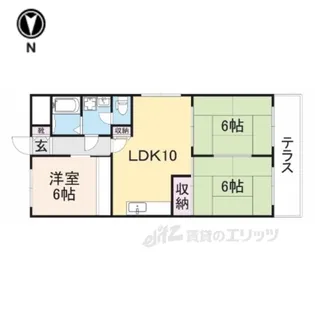 第6サンコウヒルズ西館【1階】の間取り