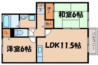 広島県呉市焼山三ツ石町【アパート】の間取り