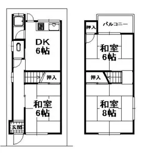 大阪府枚方市楠葉並木1【一戸建】の間取り