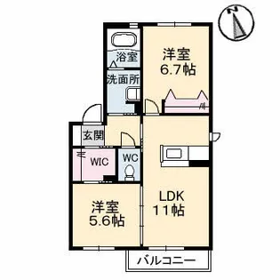シャーメゾンクワトロ【2階】の間取り