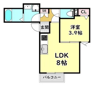 大阪府門真市城垣町【アパート】の間取り