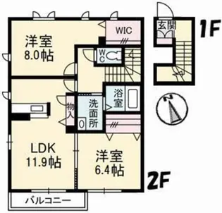 プロヌーブ南矢三【2階】の間取り