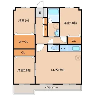 アドバンス山津【5階】の間取り