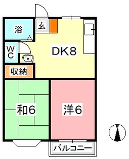 センスフルタウン西王寺IIC【2階】の間取り
