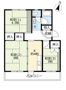 UR男山【3階】の間取り