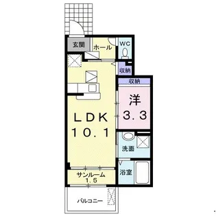 モントレガ-ロ【1階】の間取り