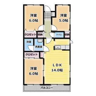ルミエール山本A【4階】の間取り