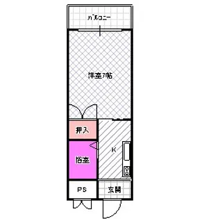中馬ハイツ【2階】の間取り