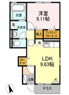 福島県郡山市大槻町字水門東【アパート】の間取り