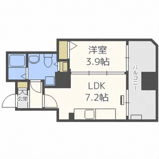 ビッグタワー大通公園【4階】の間取り
