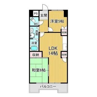 リアライズ若鶴【2階】の間取り