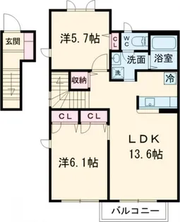 ボヌール【2階】の間取り