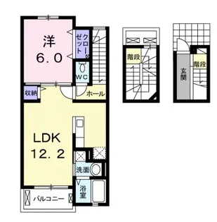 埼玉県東松山市高坂6【アパート】の間取り
