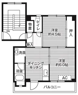 ビレッジハウス飯田川1号棟【3階】の間取り
