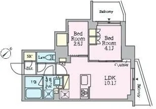 クレストコート旗の台【1階】の間取り