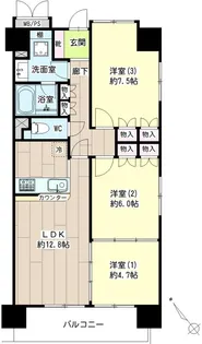 サンリバーオオモリ【10階】の間取り