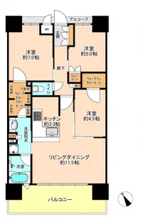 広島県広島市安佐南区長束5【マンション】の間取り