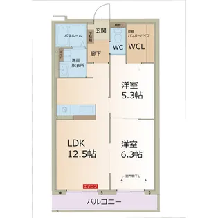 リーフ長津良【1階】の間取り