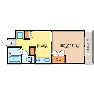 ロイヤルハイツ米ヶ袋【4階】の間取り