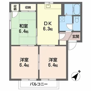 フレグランス真木 B棟【2階】の間取り