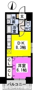 アルページュ西新【4階】の間取り
