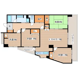 コープ野村長町南プレシオ【5階】の間取り