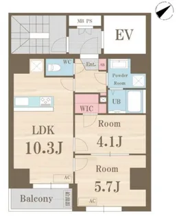 Latias京橋【2階】の間取り