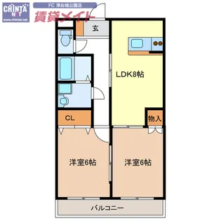 ガーデンクレスト【1階】の間取り