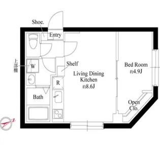 カーサピアッツァ西日暮里【4階】の間取り