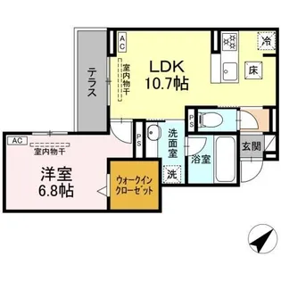 D rivet 谷田【1階】の間取り