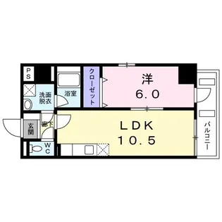 グランドルチェ東日本橋【6階】の間取り