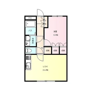 ヴィラ桃の木【3階】の間取り