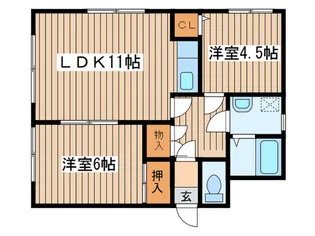 クレイハイツ壱【2階】の間取り